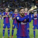 Lionel Messi järjekordse auhinnaga. Foto: fcbarcelona.com