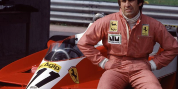 Vormelisõitja Carlos Reutemann Ferrariga. Foto: Instagram@scuderiaferrari